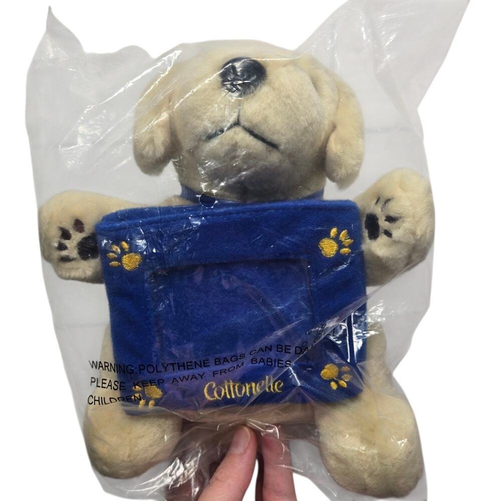 Vintage Cottonelle Puppy Dog Plush Promotional Photo Frame Toy In Original Bag